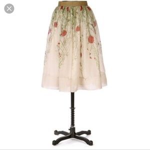 Anthropologie viola rose print skirt